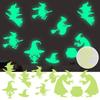 (Nikita) Halloween Luminous Witch Wall Stickers Bedroom Room Wall Ceiling Decoration Fluorescent Stickers