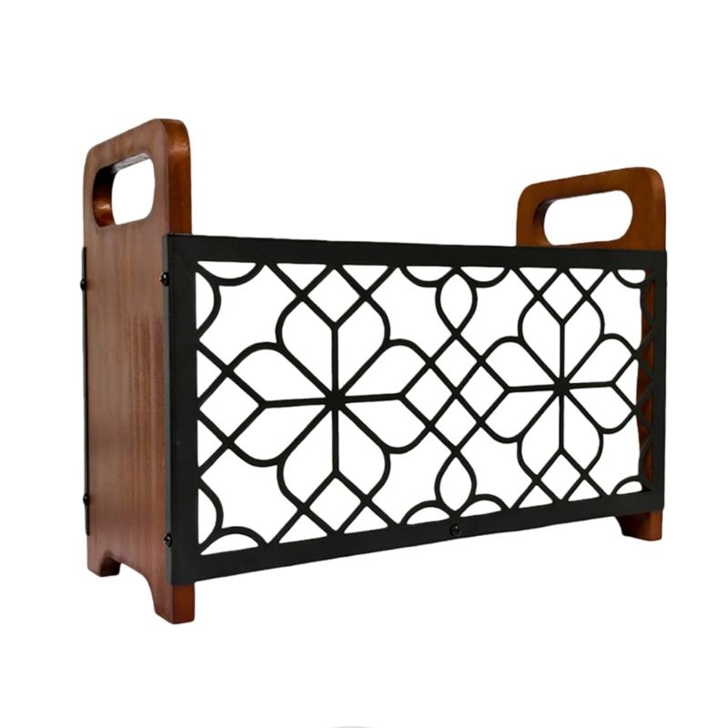 Multifunctional Floor Standing Storage Rack for Books Magazines Newspapers Wooden Organizer Elegant Home Decoration