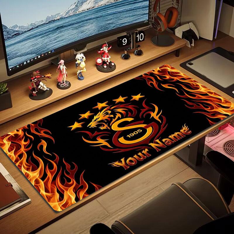 Galatasaray S Custom Name Large Size Mouse Pad Large Gaming Table Cushion Non-slip Laptop Tablet Big Mousepad XXL Mat Mini PC Playmat With Lock edge