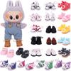 3.8cm Doll Shoes Solid Color Pop Lace Up Canvas Shoe PU Shoes For 17cm Labubu Doll Clothes Accessories,Girl's Toys Clothing Gift