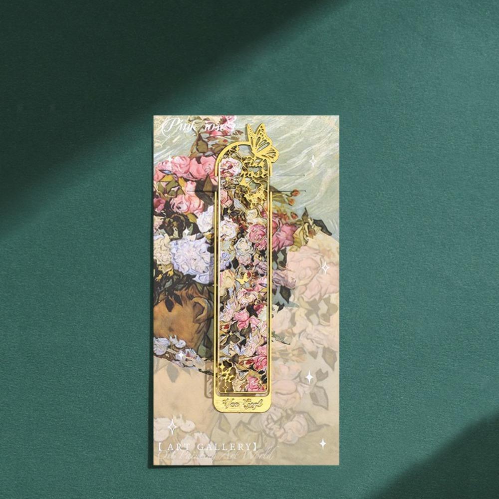 Hollow Metal Bookmark Oil Painting Pagination Mark Multifunctional Book Page Marker  Gifts