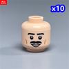 Нетоксичные 10 шт. Кубики Moc с напечатанной головой, бородой, лицом мужчины, женщины, крутым выражением Лица, Строительные блоки, Модель, Игрушки для детей, Подарки