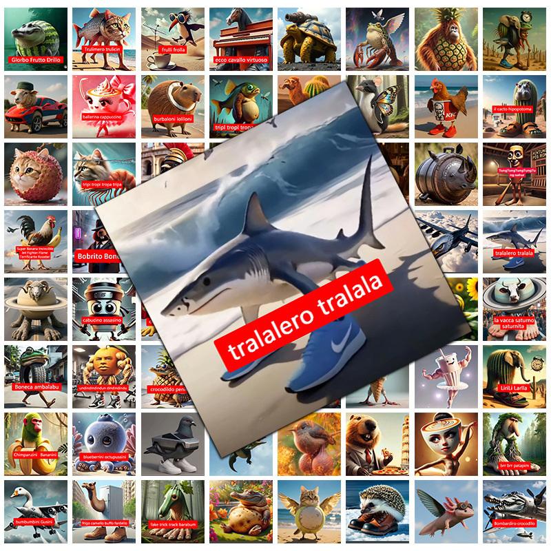 Tung Tung Sahur Итальянский Brainrot Креативный Настольный Декор Коллекция Орнаментов Забавные Наклейки Подарок На День Рождения