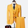 Men's Slim Fit Three-Piece Suit, Multi-Color British Wedding Tuxedo, Plus Size Groomsman Set