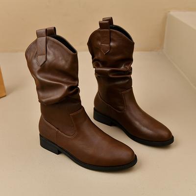 Мода 2025 Женские ботильоны на каблуке Модная кожа Классическая обувь Дизайнерские Снежные Зимние Элегантные Короткие ботинки Новые Тренды Zapatillas