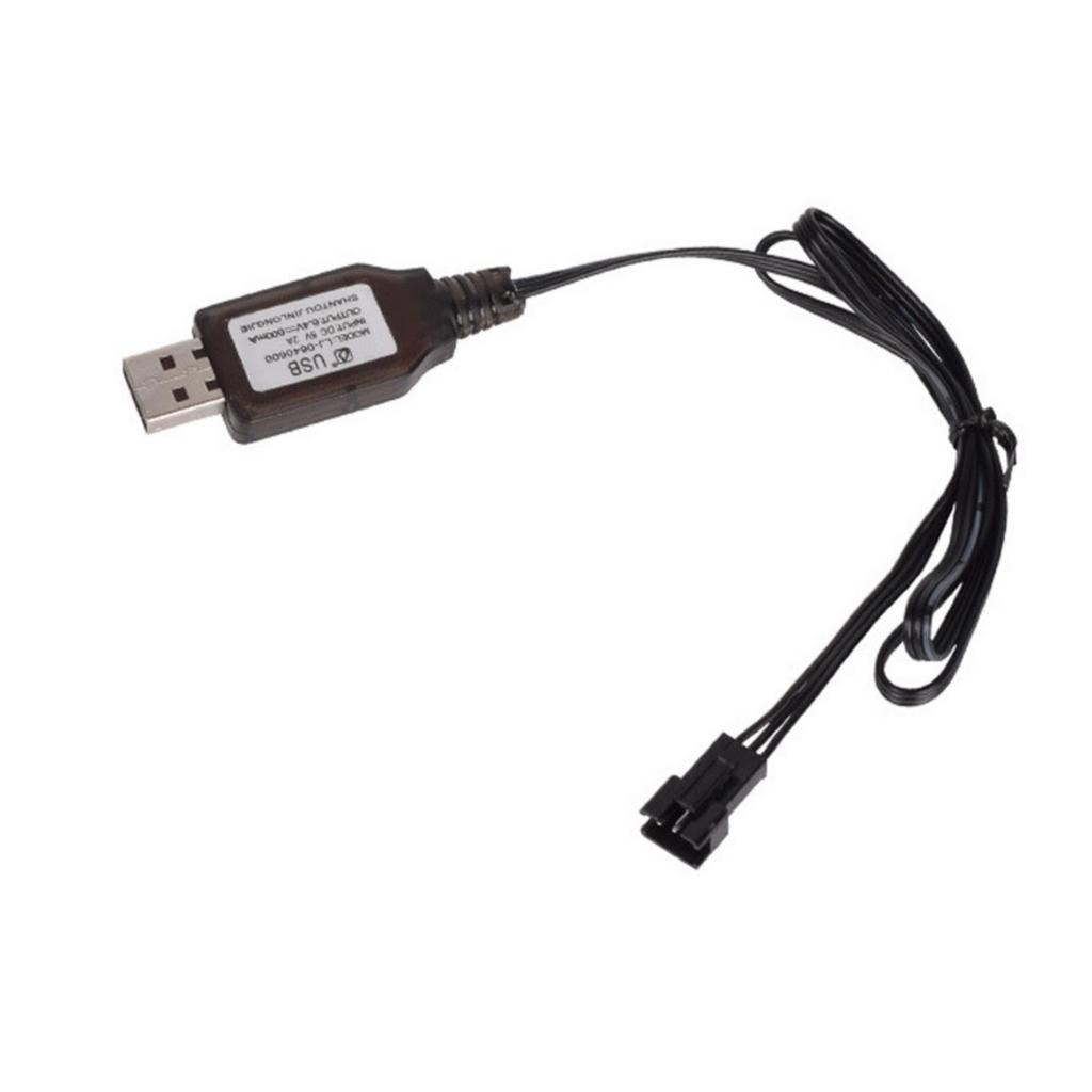 Advanced 6.4V Charger SM3P 600mA Battery Charging Cord with Safe Protections for Engineering Vehicle, Toy Car Black