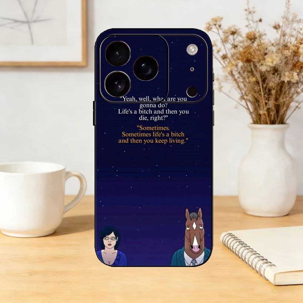 Чехол для телефона BoJack Horseman для iPhone 17,16,15,14,13,12,11 Plus,Pro Max,SE4 Мягкий силиконовый черный чехол