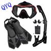 Спорт на открытом воздухе Маска для дайвинга Трубка Регулировка Ласты