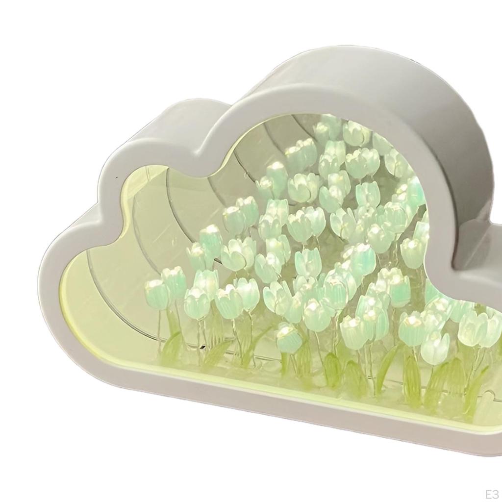 9 Flower Lamp DIY Mirror Night Light Gift Housewarming Tabletop Decoration for Home Office