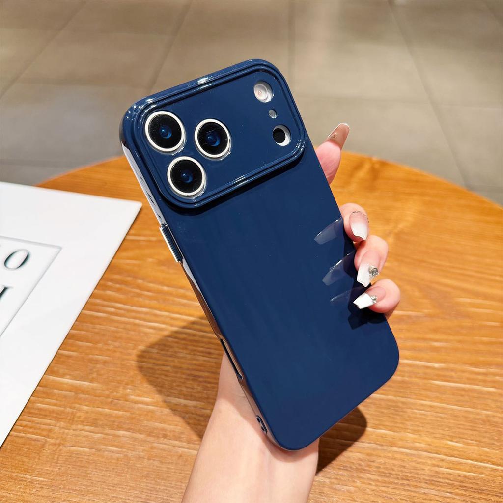 Solid Color Light Pillar Mobile Phone Case for Apple 17 PROMAX Internet Celebrity 17 Couple Big Hole Simple All-Inclusive Soft Case