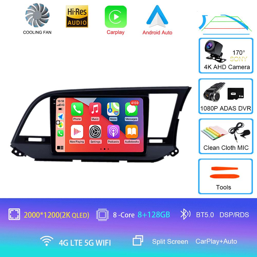 For Hyundai Elantra 6 2015 2016 2017 2018 Car Radio Android 14 Carplay GPS Navigaion Multimidia Video Player Stereo Head Unit 4G