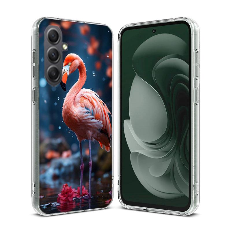 Flamingo Love Phone Case for Samsung A16 A26 A36 A56 A17 A37 A57 A07 A06 A02S A03 A04S A05S Galaxy Note 20 10 A50S A71 A51 A31 A