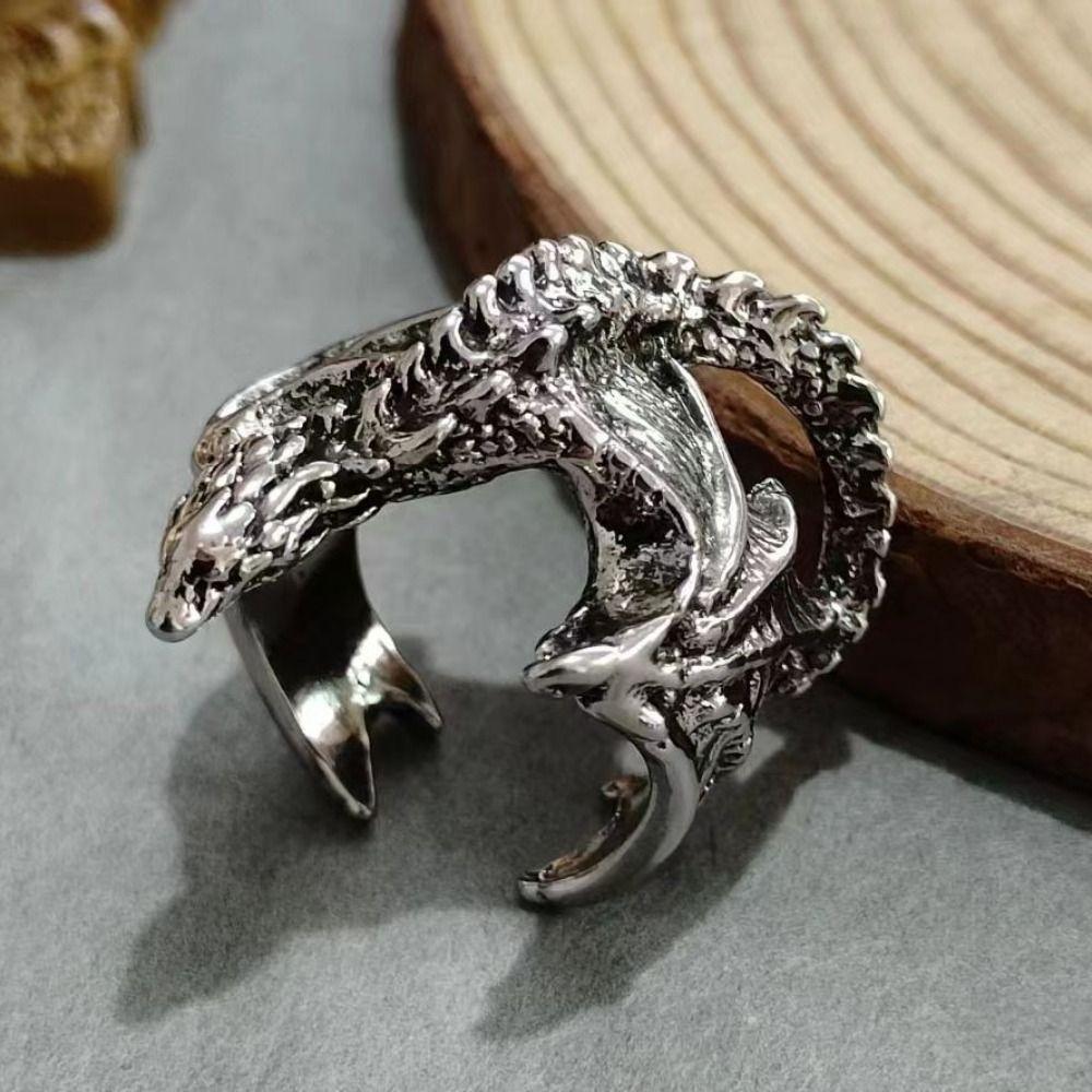 Adjustable Pterosaur Wings Ring Punk Style Black Dragon Rings Exquisite Dragon Rings Party Gifts