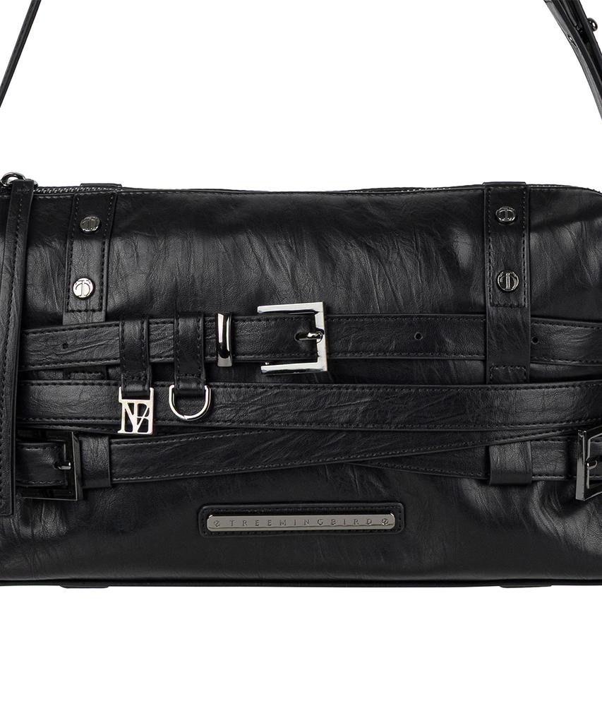 Treemingbird Multi-Belted Mini Shouder Bag [ Black ]