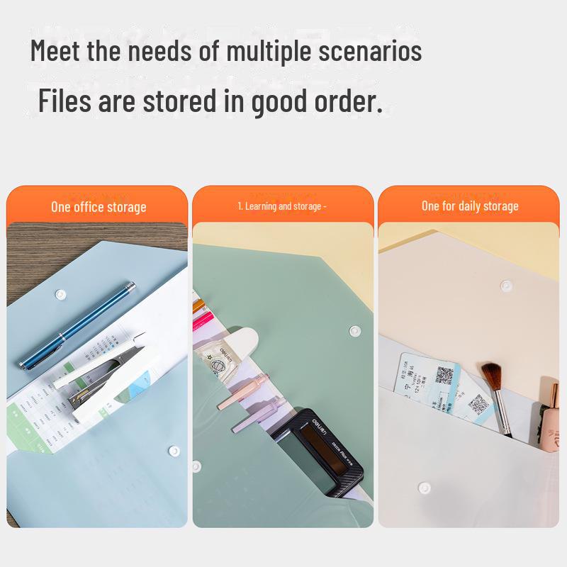 Папка-регистратор формата А4 с застежкой-кнопкой — цветная плотная для хранения документов и канцелярских принадлежностей