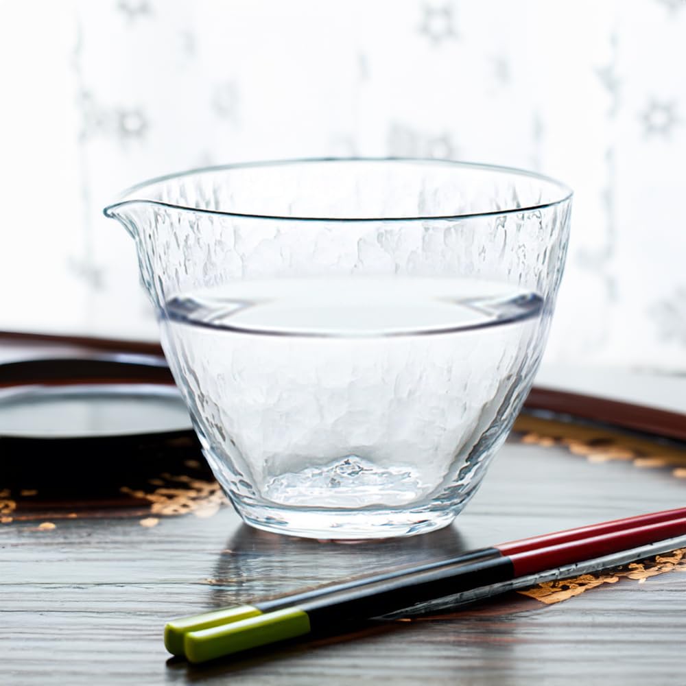 Toyo Sasaki Glass Katakuchi Sake Bottle, 270ml, Made in Japan, Katakuchi Bowl, Pitcher, Decanter, N63710