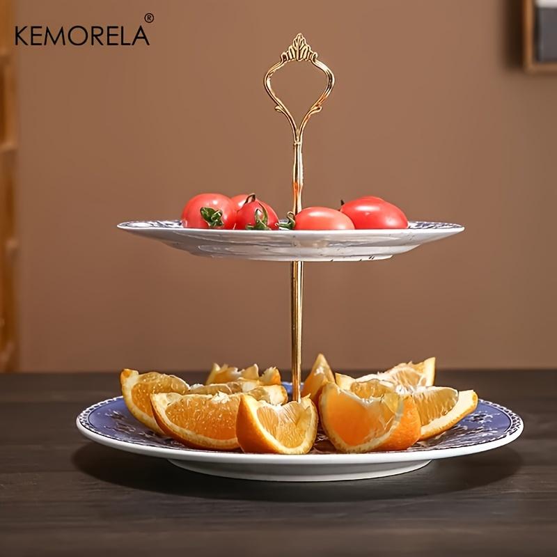 KEMORELA 2/3-Tier Ceramic Dessert Display Stand-Multi-Layered Cake Service Tray for European-Style Buffet and Party Decorations
