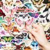 50 Retro Realistic Butterfly Moth Aesthetic Creative Graffiti Sticker Mobile Phone Case Handbook Material Self-adhesive Waterproof