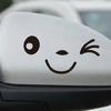 2 шт. Милая улыбающаяся наклейка на зеркало заднего вида автомобиля с изображением лица, светоотражающая наклейка, декор