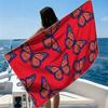 Red Floral FaithBeach Towel Ultra-fine Fiber Quick Drying Absorbent Beach Swimming Vacationvacation Essentials Gifts
