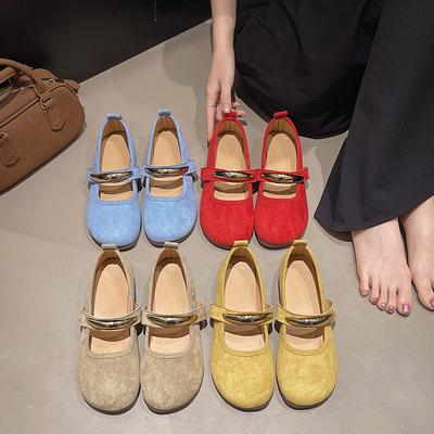 Французские ретро туфли Мэри Джейн женские 2025 новые весенне-осенние на мягкой подошве нежные фея ветер мелкий вырез лодочки Doudou ladyshoes
