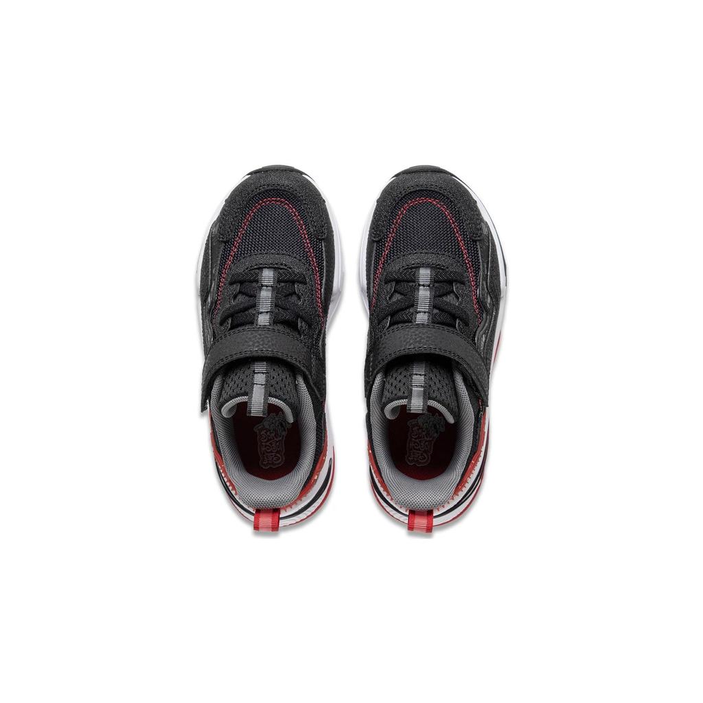 Li-Ning Cloud V3 Kids Non-Slip Shock Absorbing Wear-Resistant Low-Top Running Shoes Kids Sneakers Black Red YKNU010-3