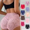 Women's Invisible Seamless Bikini Underwear High Waist Floral Lace Panties Plus Size Hipster Body Shapers Butt Lift Knicker