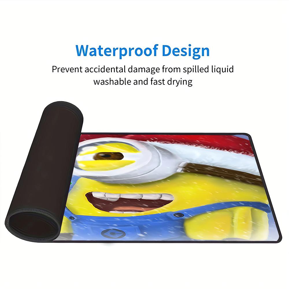 Christmas Minion Celebration Large Gaming Mouse Pad Nonslip Rubber Base Waterproof Desk Mat For Office Pc Laptop