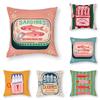 Coastal Charm Sardine Can Pillow Case 3D Print Polyester Fiber 40*40cm Home Sofa Throw Decoration Festival Gift