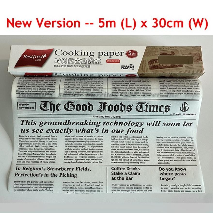 5m*30cm Parchment Paper Grease Resistant Basket Liner Oilpaper Bread Sandwich Burger Fries Wrappers Baking Tools