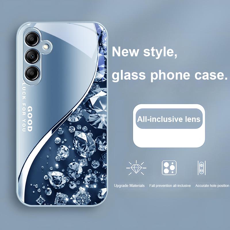 Цветной Алмазный Градиентный Для Samsung Galaxy A01 A02 A03 Core A04 A14 4G A13 54 34 31 20 25 23 22 5G S21 Ultra S20 Стеклянный Чехол для Телефона