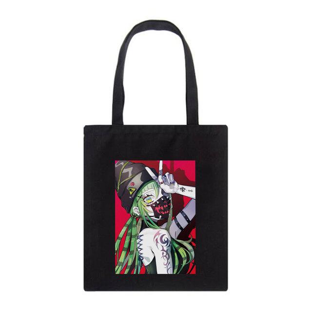 Холщовая сумка через плечо в стиле аниме High Street Y2k, модная подростковая школьная сумка-тоут в стиле хип-хоп, готическая большая вместительная панк-веселая эмо, женские сумки Kpop