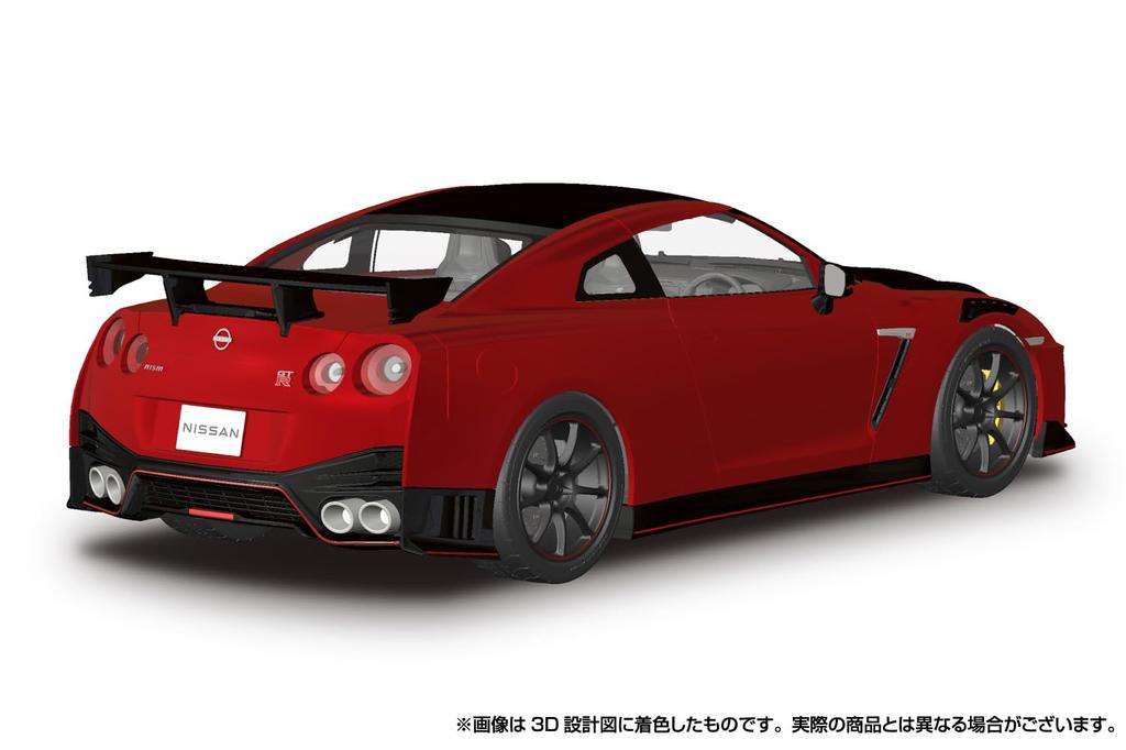 Aoshima Bunka Kyozaisha Rakupla Snap Car Series R35 NISSAN NISMO Special edition 2022 Ярко-красная пластиковая модель 1/24 № 02-VR GT-R с цветовой кодировкой (Машина)