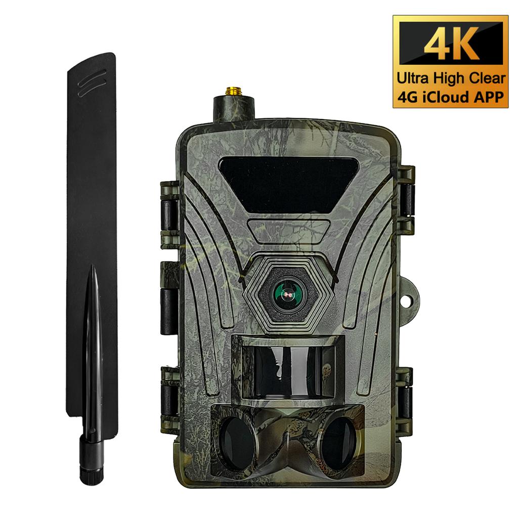 4G Trail Camera 4K Hunting Camera with SIM Card 60MP Photos Fast Trigger Wildlife Camera Infrared