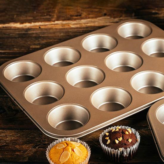 Cupcake Pan 6/12 Cavity Reusable Non-stick Bakeware Carbon Steel Kitchen Biscuit Muffin Tray Mold Pan Bakery Supplies
