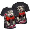Summer Plus Size Fashion Casual Dog Pattern Print Men's 3D T-shirt Round Neck Loose Top Breathable and Comfortable
