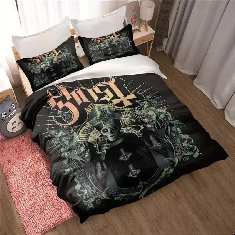 Comforter Rock Band Ghost Pattern Bedding Set For Bedroom Soft Modern S Comefortable Kids And