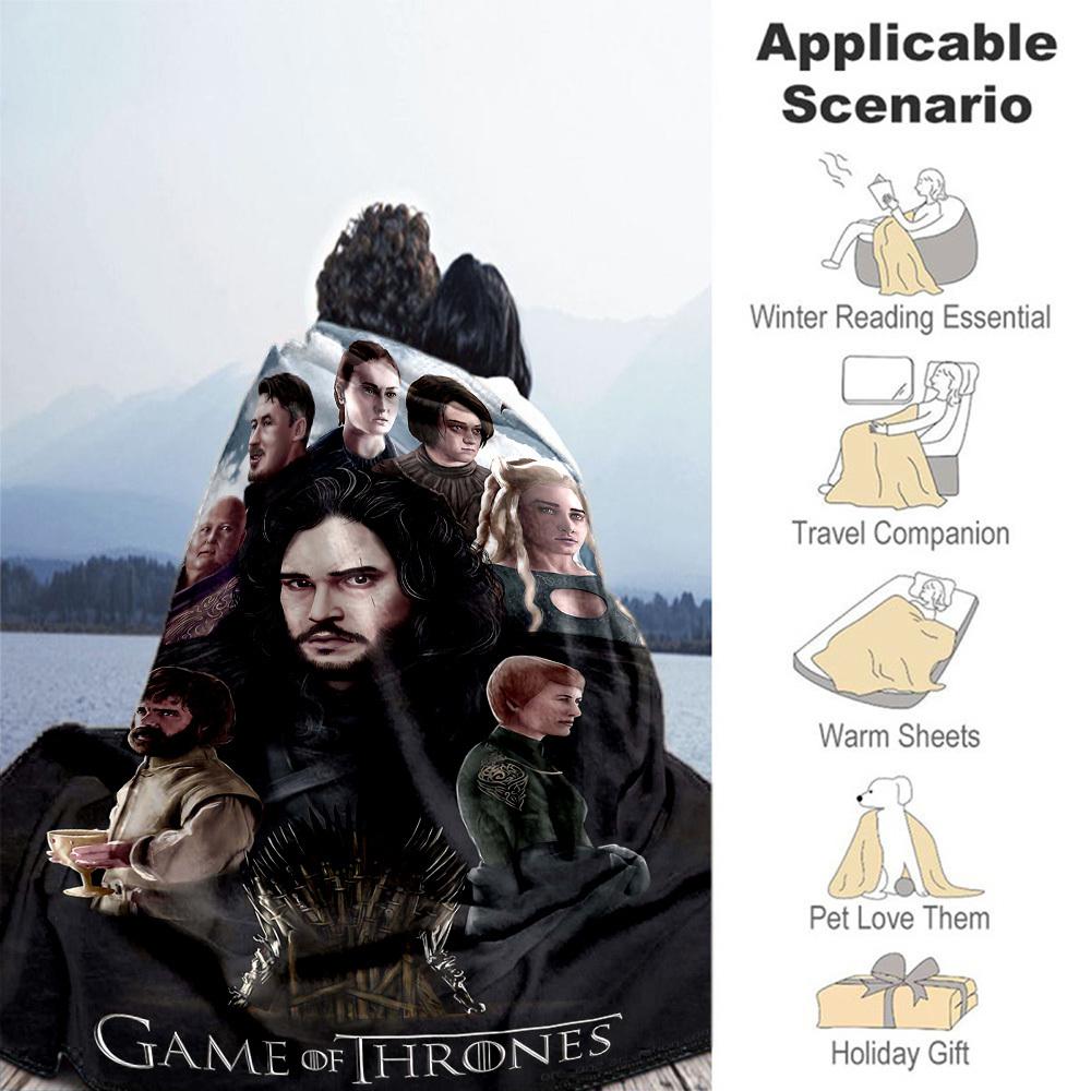 1PC Game of Thrones Outdoor Flannel Blanket Soft Plush Decor for Picnics, camping,Bedroom, Playroom, Office1136A