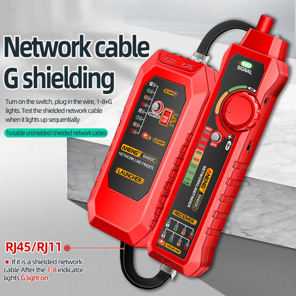 ANENG M469C Многофункциональный сетевой кабельный искатель RJ45 RJ11 LAN тестер кабеля сетевой инструмент провод