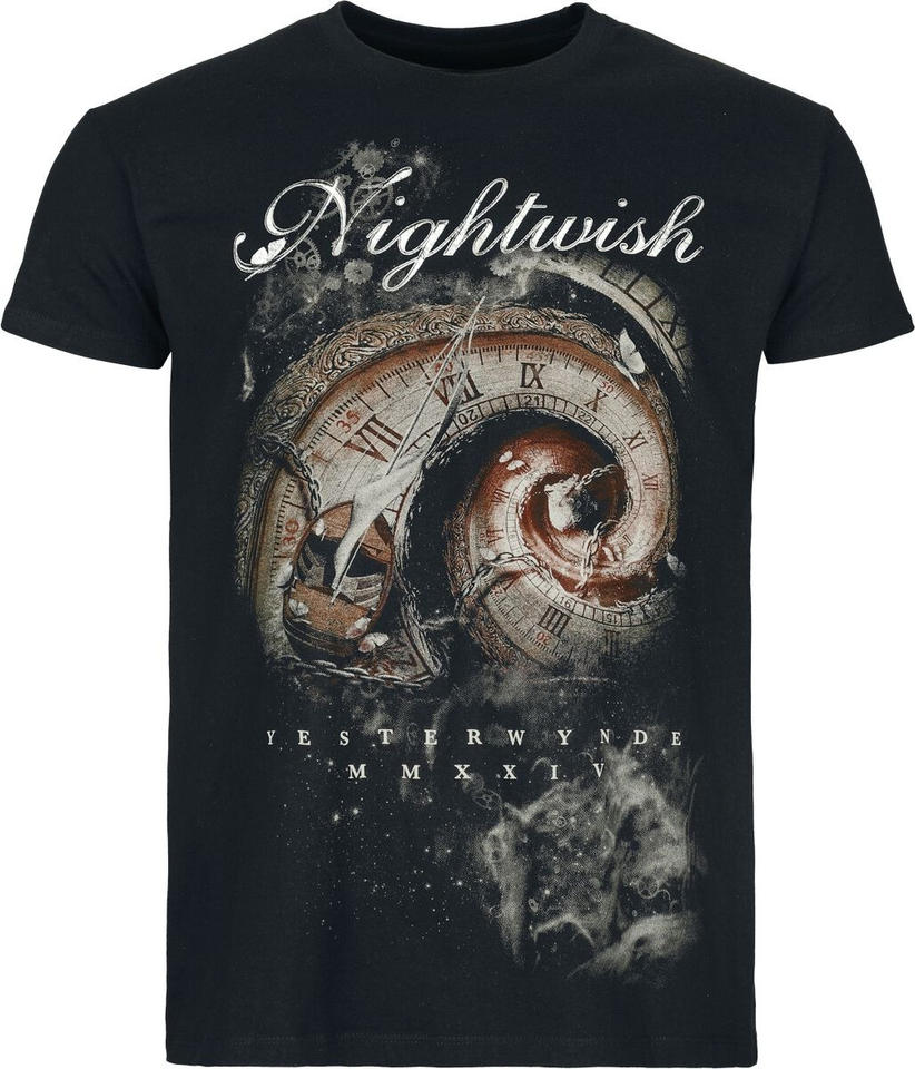 Nightwish Yesterwynde Спиральные Часы Принт Хлопковая Футболка Мужчины Женщины Симфоник-Метал Группа Унисекс Футболка