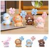 Bear Animals Figures Pig Landscape Decoration Animal Windmill Figurines  Collection Toy