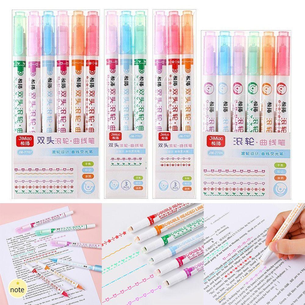 Head Flower-shaped Marker Highlighters Curve Highlighter Pen Markers Pen Integrated Multiple Shapes