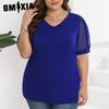 Women's Fashion Casual Solid Color Print Short Sleeve V-Neck T-shirts and Tops