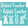 2pcs Self-Adhesive Silk Screen Printing Stencil for Painting on Wood DIY Decoration T-Shirt Fabric Turquoise Rabbit 195x140mm