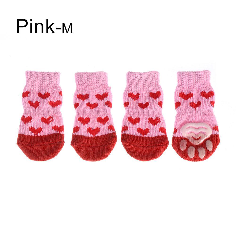 4Pcs/set New Pet Supplies Candy Color Anti-Slip Knitted Socks Puppy Boots Dog Shoes