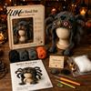 Christmas Hat Making Kit Highland Cow Crochet Kit, Halloween Pumpkin Spider Hood Handmade Winter Headwear DIY Craft for Adults Teens Diy
