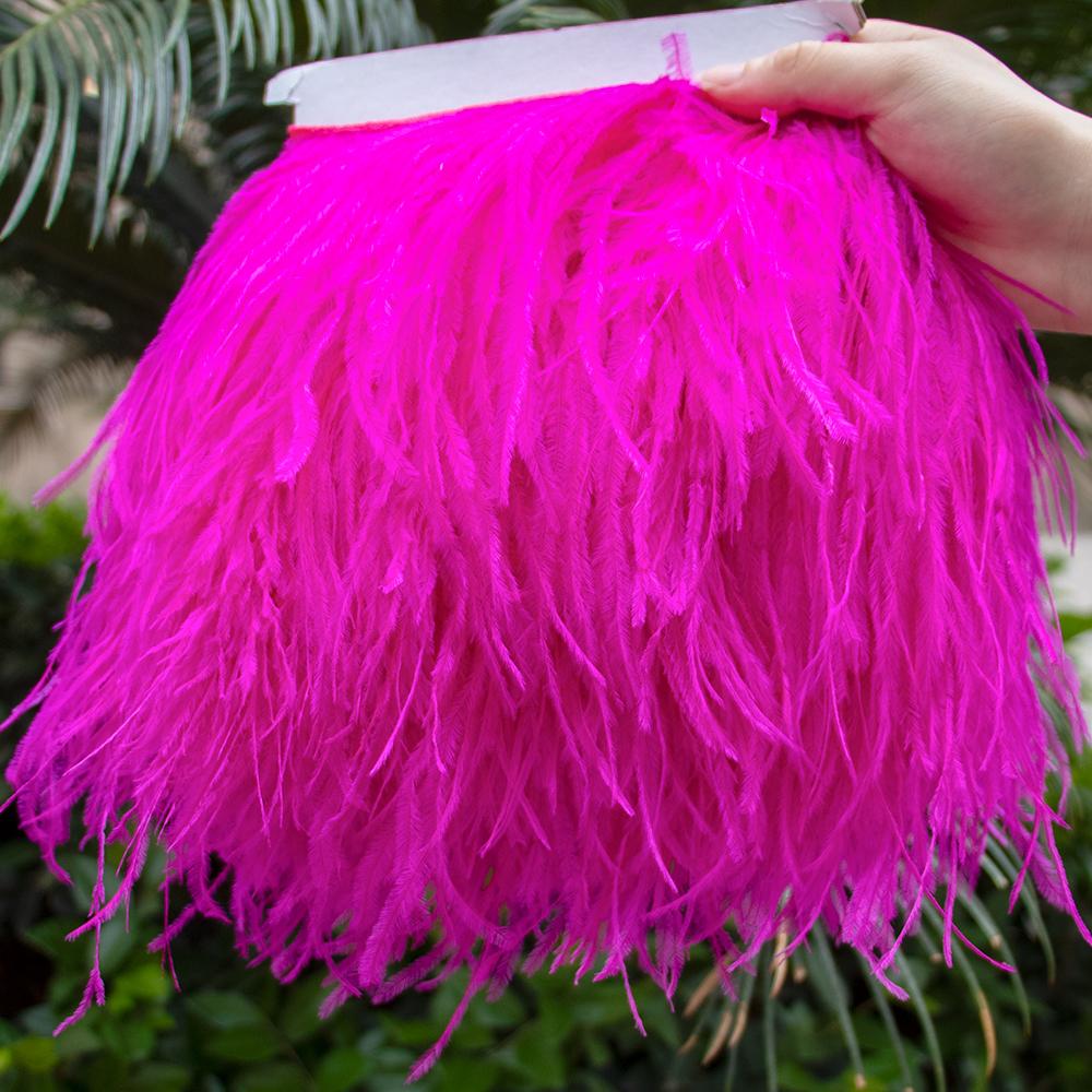 Feather1Meter Отделка из страусиных перьев 10-15/15-18/18-22 см Перья Бахрома Лента для Домашней Вечеринки Платья Шитья Свадебного Украшения Высокое Качество