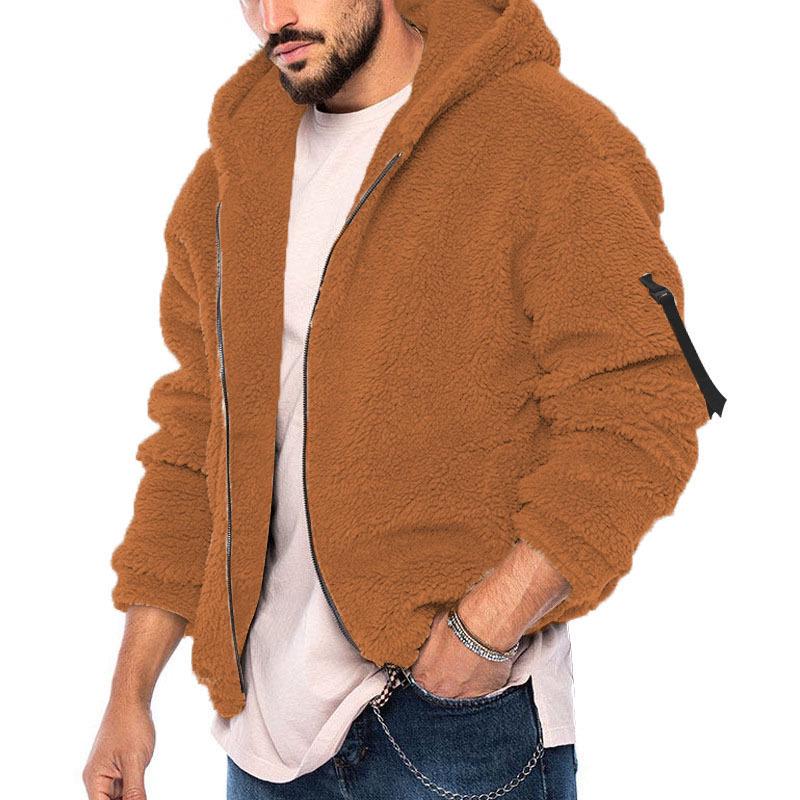 2023 Men's Double-Sided Arctic Fleece Hooded Zip-Up Winter Jacket