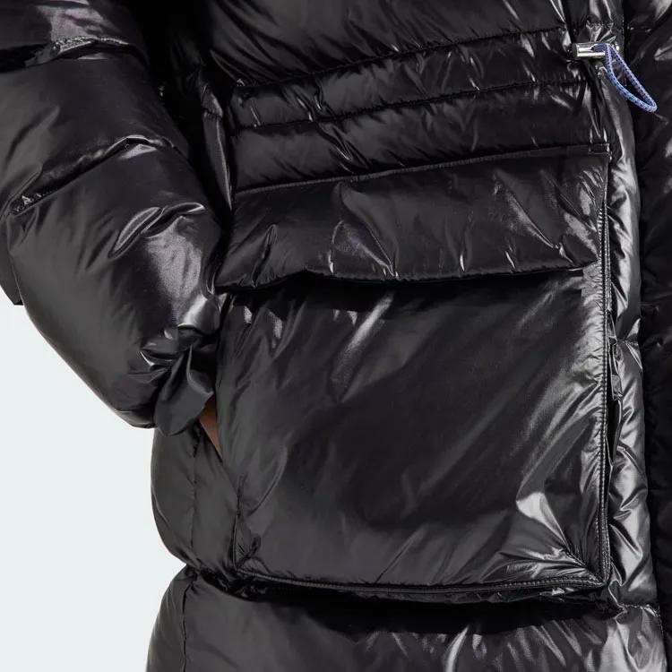 Adidas Originals PUFFED LONG FUR Down Jacket Women's Black (Unisex) Down Jackets IR7117