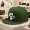 Weightlifting Rabbit Funny Graphic Print Flat Brim Baseball Cap Polyester Streetwear Snapback Hat Unisex